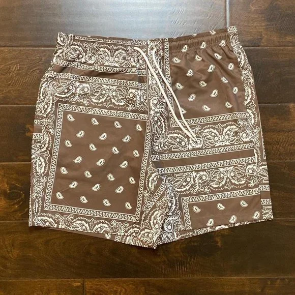 Shorts Mens Brown Bandana Paisley Shorts Size Large Poshmark
